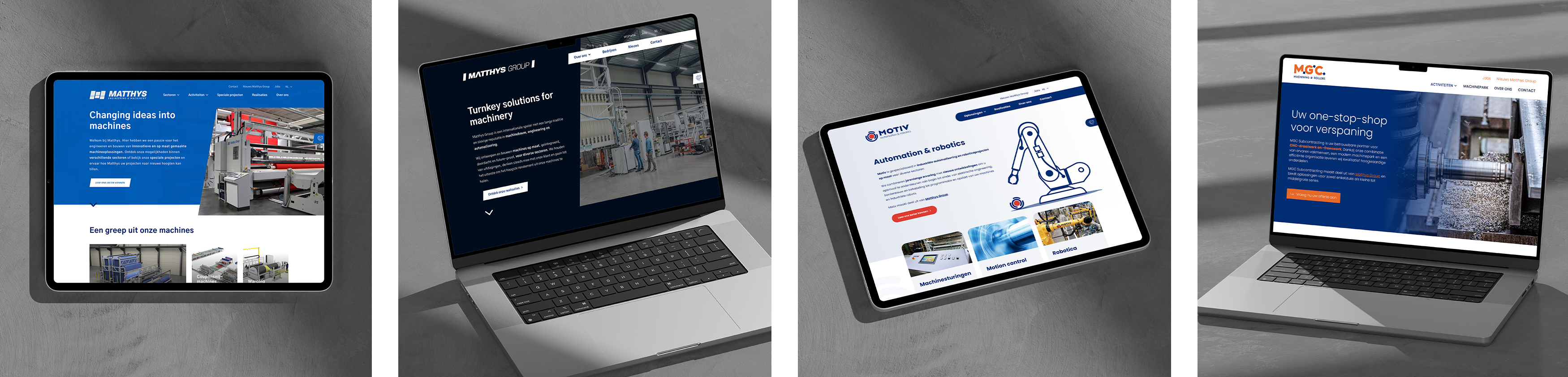 Matthys websites mockups